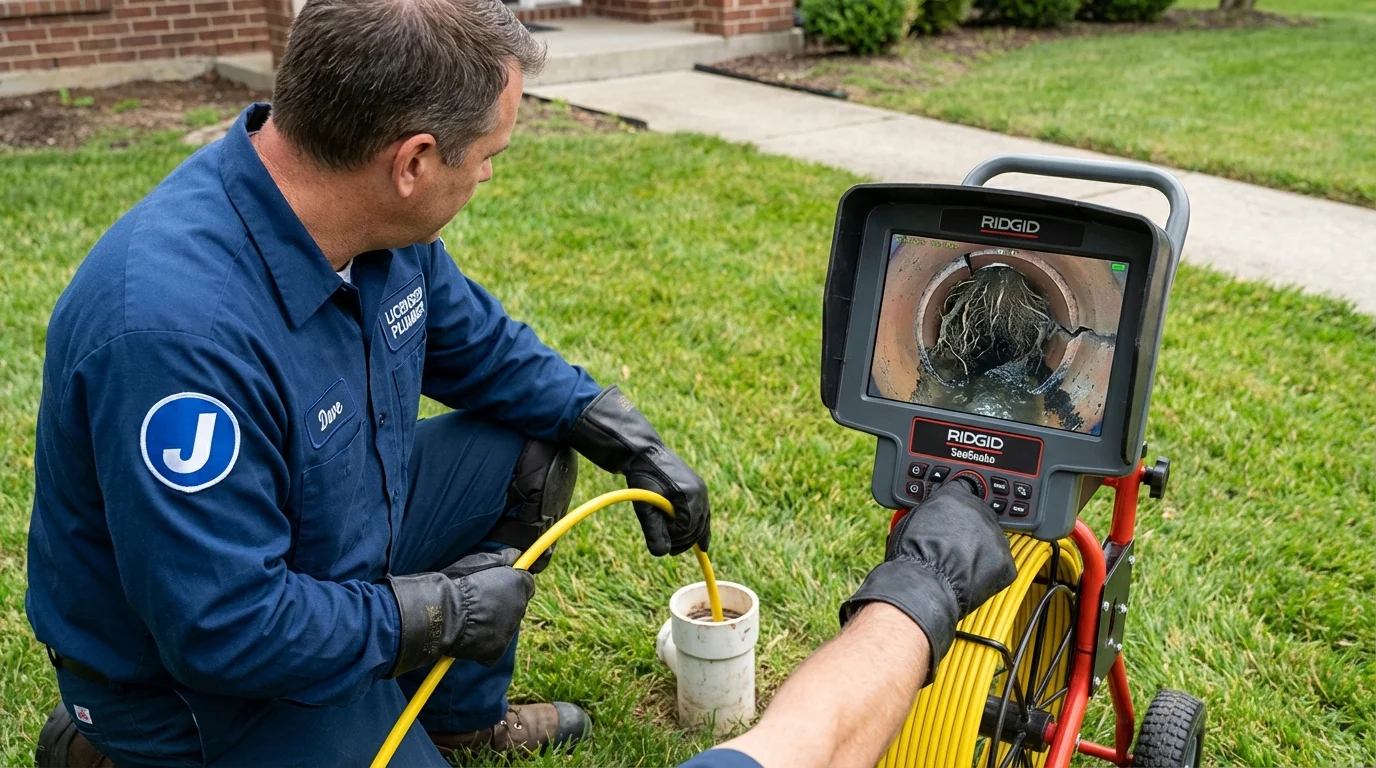 Sewer camera inspection being performed by Johns Plumbing LLC in Socorro