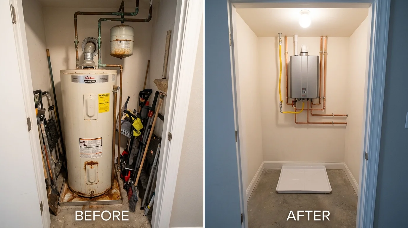 Tank water heater versus wall-mounted tankless unit comparison for Socorro, NM homeowners